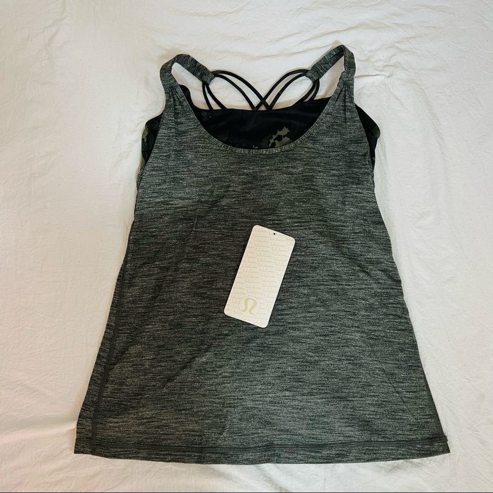 Lululemon sunset salutation tank (gray/green) 6